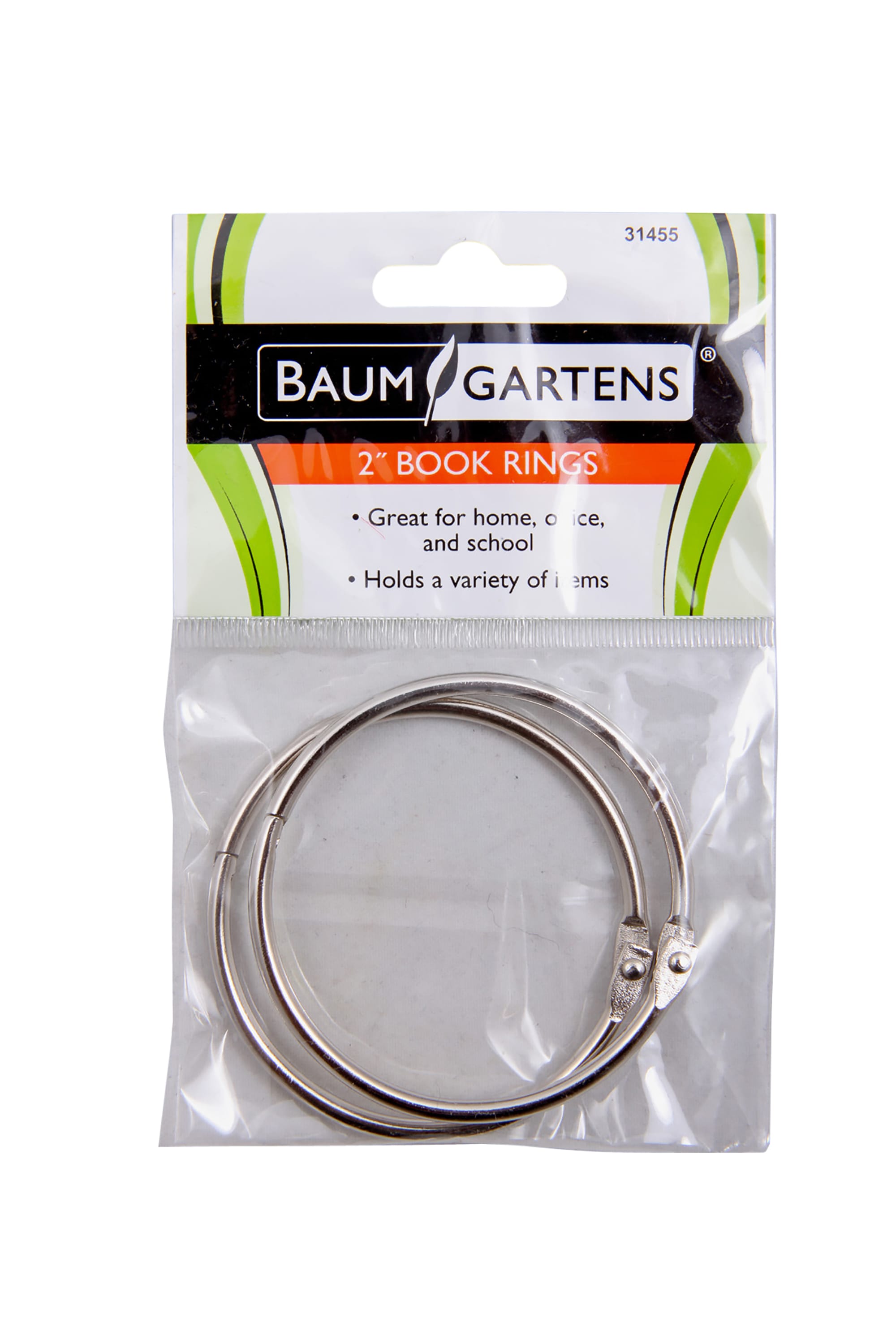 Baumgartens Book Rings 2" 2 Pack CHROME (31455)