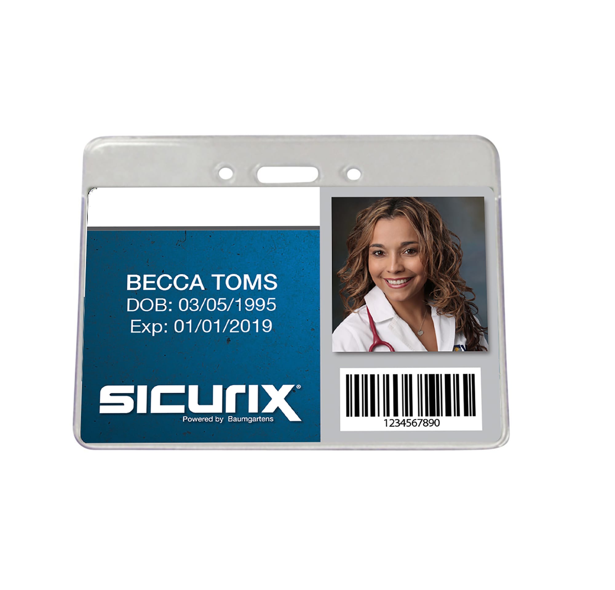 SICURIX Proximity Badge Holders Horizontal 50 Pack CLEAR (47810)