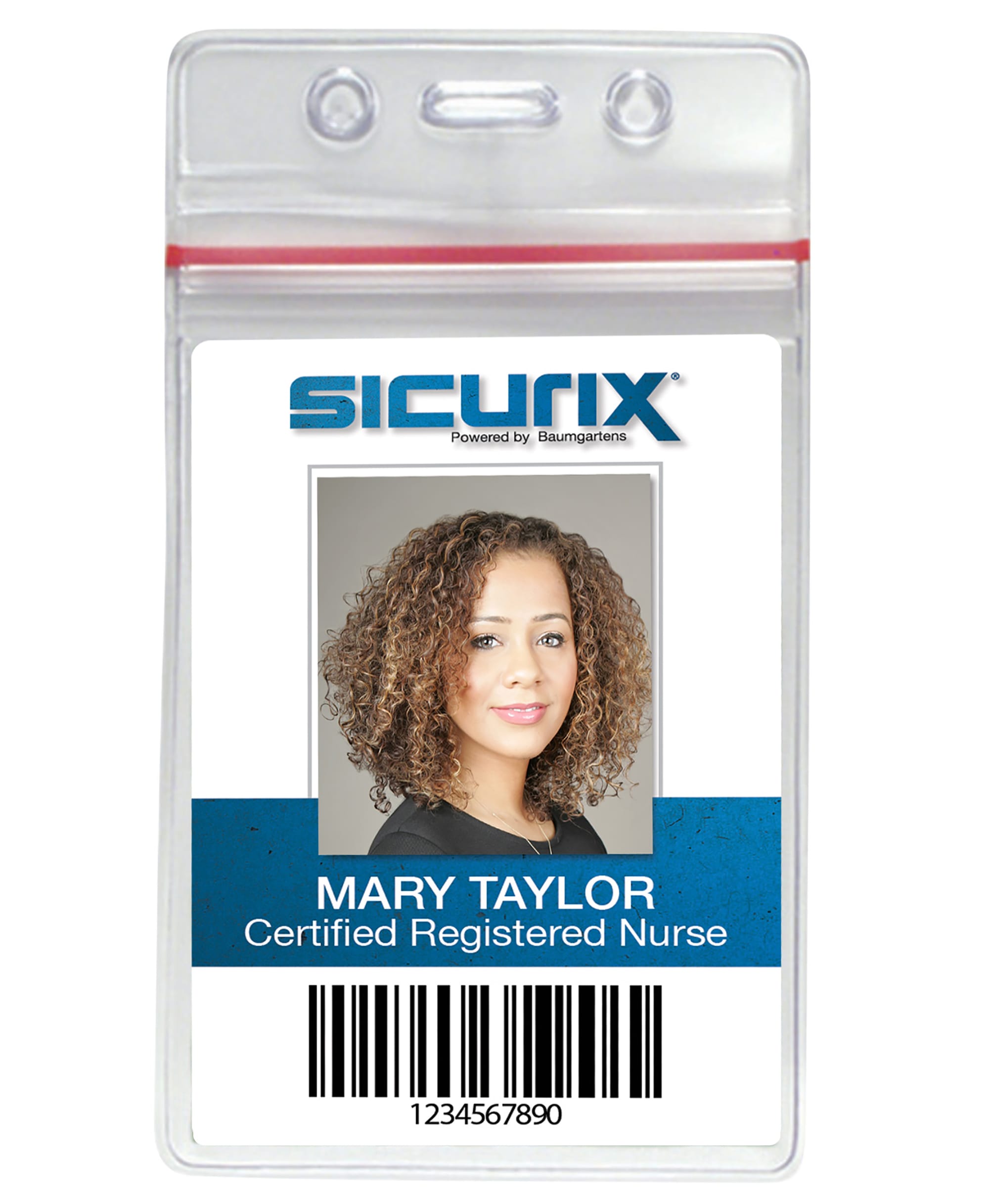 SICURIX Zip Closure Sealable ID Badge Holders Vertical 50 Pack CLEAR (47840)