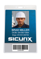 SICURIX Badge Holder Vertical 4.5 x 6.75" Pre-Punched 100/pack (67832)