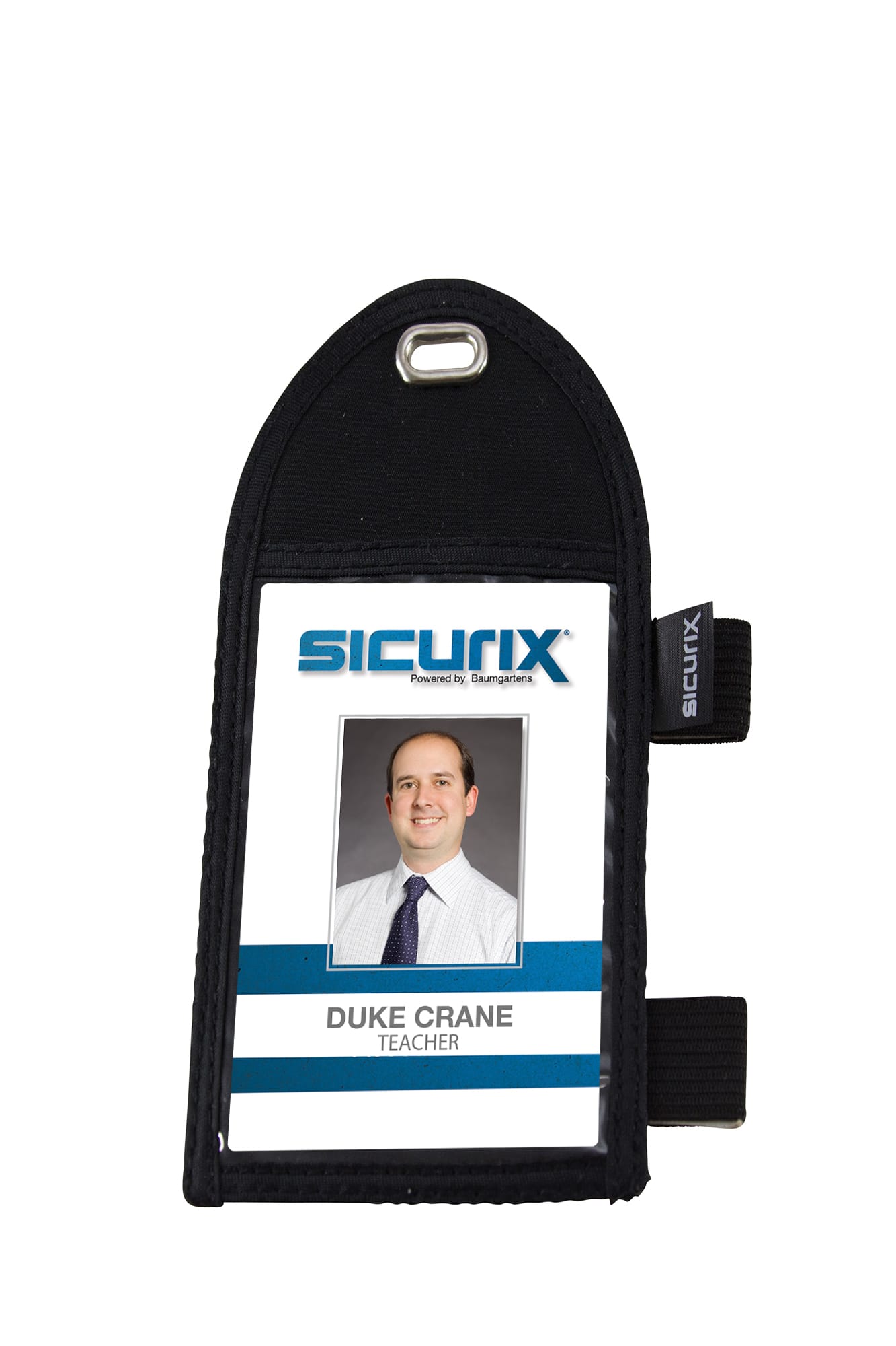 SICURIX Pen Loop ID Neck Pouch Badge Holder Vertical BLACK (55710 