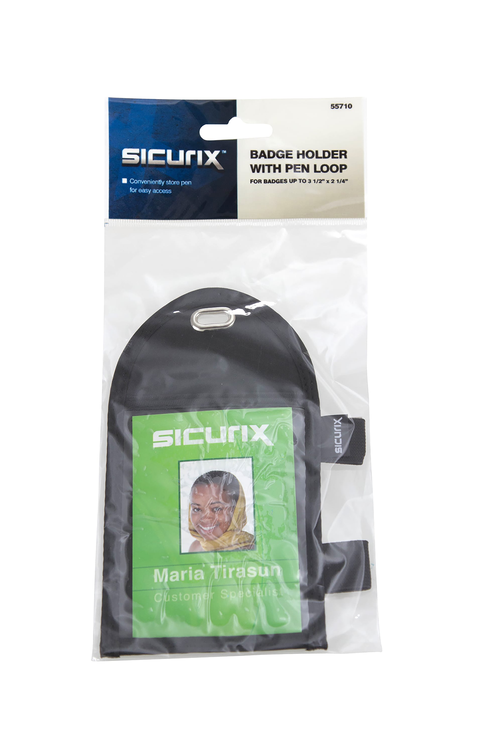 SICURIX Pen Loop ID Neck Pouch Badge Holder Vertical BLACK (55710) –  Baumgartens 