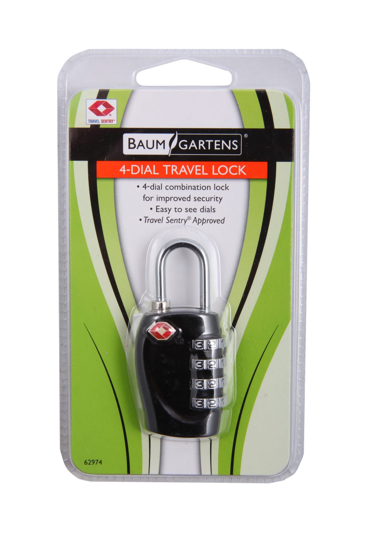 Baumgartens TSA Approved Luggage Lock BLACK (62974)