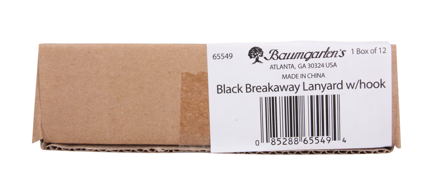 SICURIX Breakaway Safety Lanyards Hook Flat Style 12 Pack BLACK (65549)
