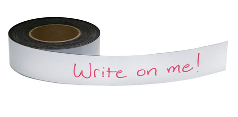 Zeüs Write On/Wipe Off Magnetic Label Tape 50' x 2" WHITE (66152)