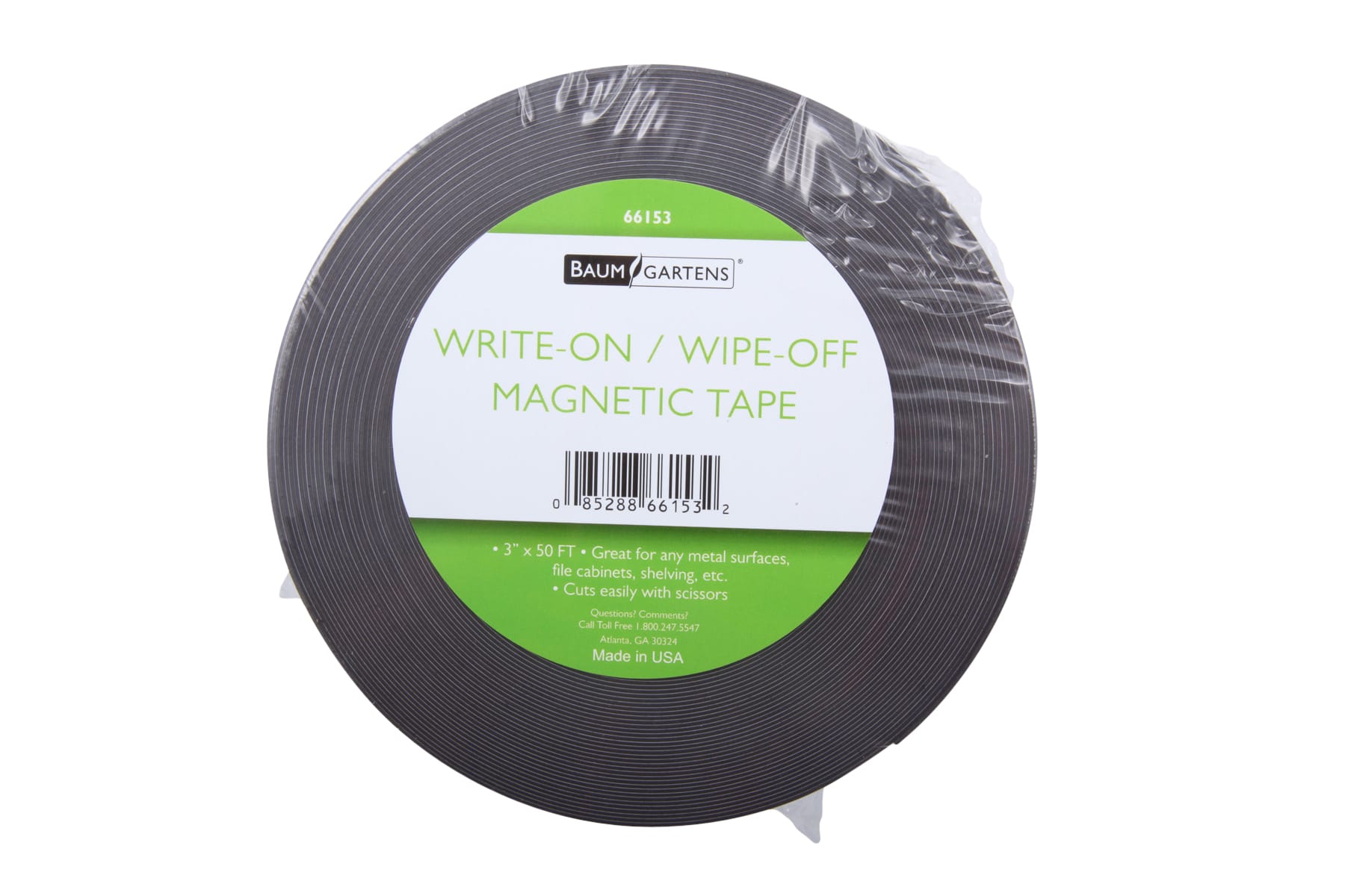 Zeüs Write On/Wipe Off Magnetic Label Tape 50' x 3" WHITE (66153)