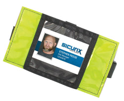 SICURIX Reflective Safety Armband Badge Holder Horizontal BLACK (66850)