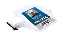 SICURIX Armband Badge Holders Vertical Elastic Strap CLEAR (66895)