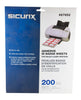 SICURIX RED Border Adhesive Badges 8 Per Sheet 200 Pack WHITE (67652)