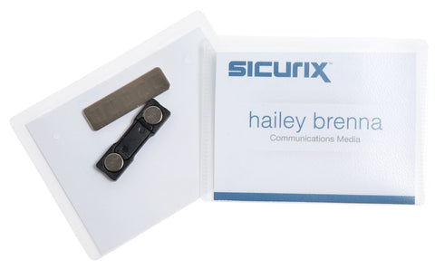 SICURIX Magnetic Style Printable Badge Kit 4" x 3" Horizontal 20 Pack (67665)