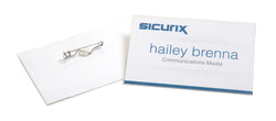 SICURIX Pin Style Printable Badge Kit 3 1/2" x 2 1/4" Horizontal 100 Pack (67671)