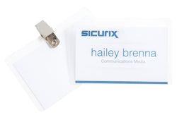 SICURIX Clip Style Printable Badge Kit 3 1/2" x 2 1/4" Horizontal 50 Pack (67672)