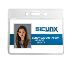SICURIX Standard Badge Holders Horizontal 12 Pack CLEAR (67810)