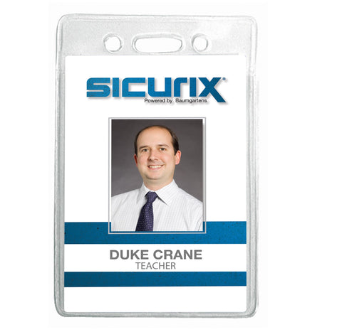 SICURIX Standard Badge Holders Vertical 12 Pack CLEAR (67820)