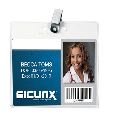 SICURIX Convention Size Badge Holders Horizontal 50 Pack CLEAR (67840)