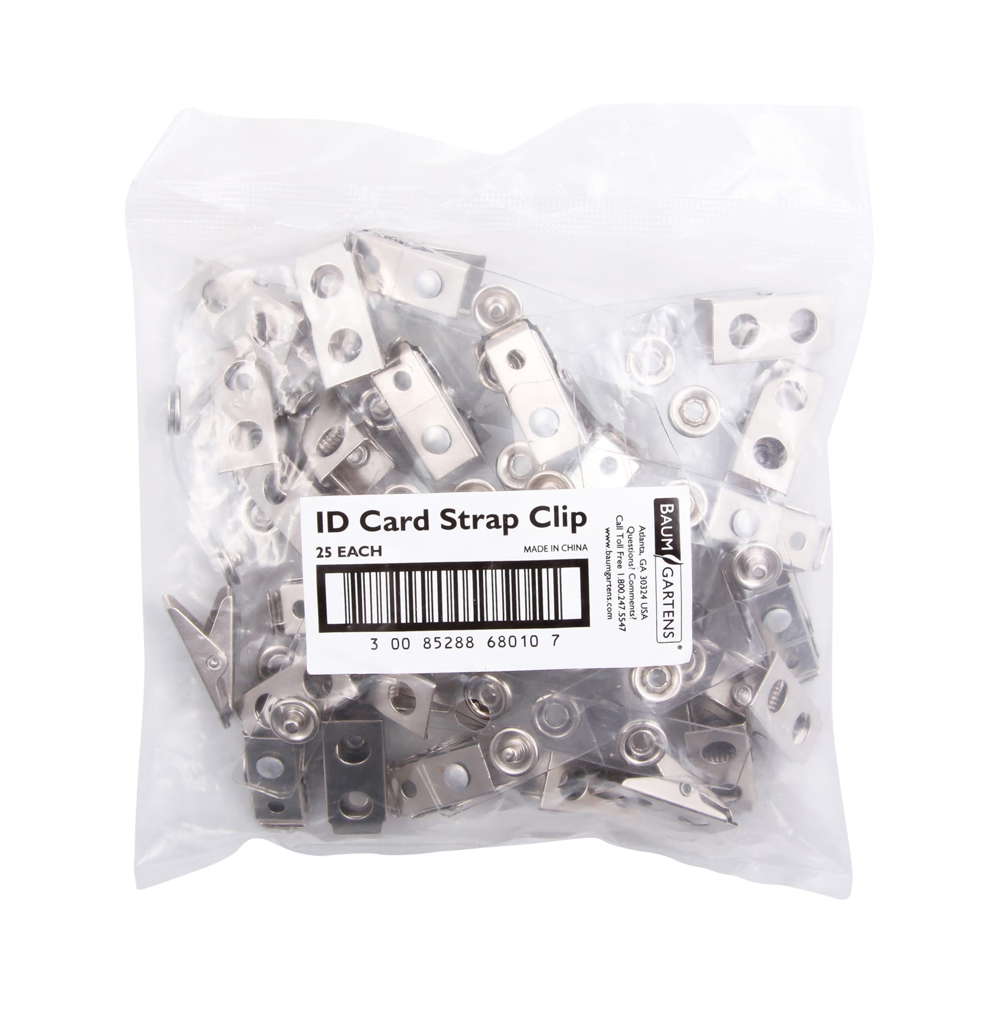 SICURIX Button ID Badge Strap Clips Clip 25 Pack CLEAR (68010) –  Baumgartens 