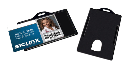 SICURIX Badge Dispensers Horizontal 25 Pack BLACK (68310)