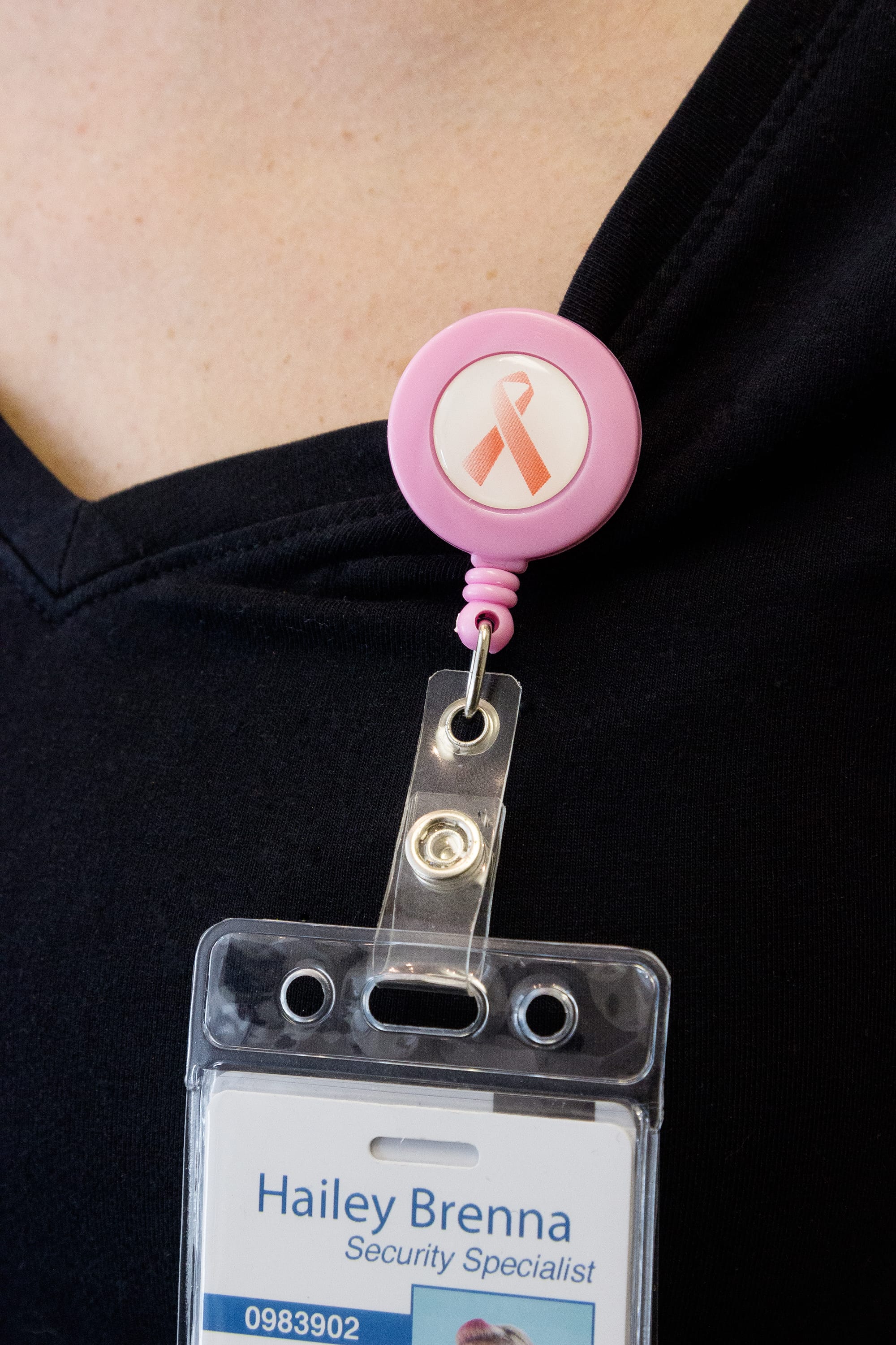 SICURIX Breast Cancer Awareness ID Badge Reels Round Belt Clip