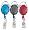 SICURIX Quick Clip ID Badge Reels Oval Strap 3 Pack RED BLUE Smoke (68769)