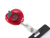 SICURIX Apple Shaped ID Badge Reel Round Swivel Spring Clip Strap RED (68780)