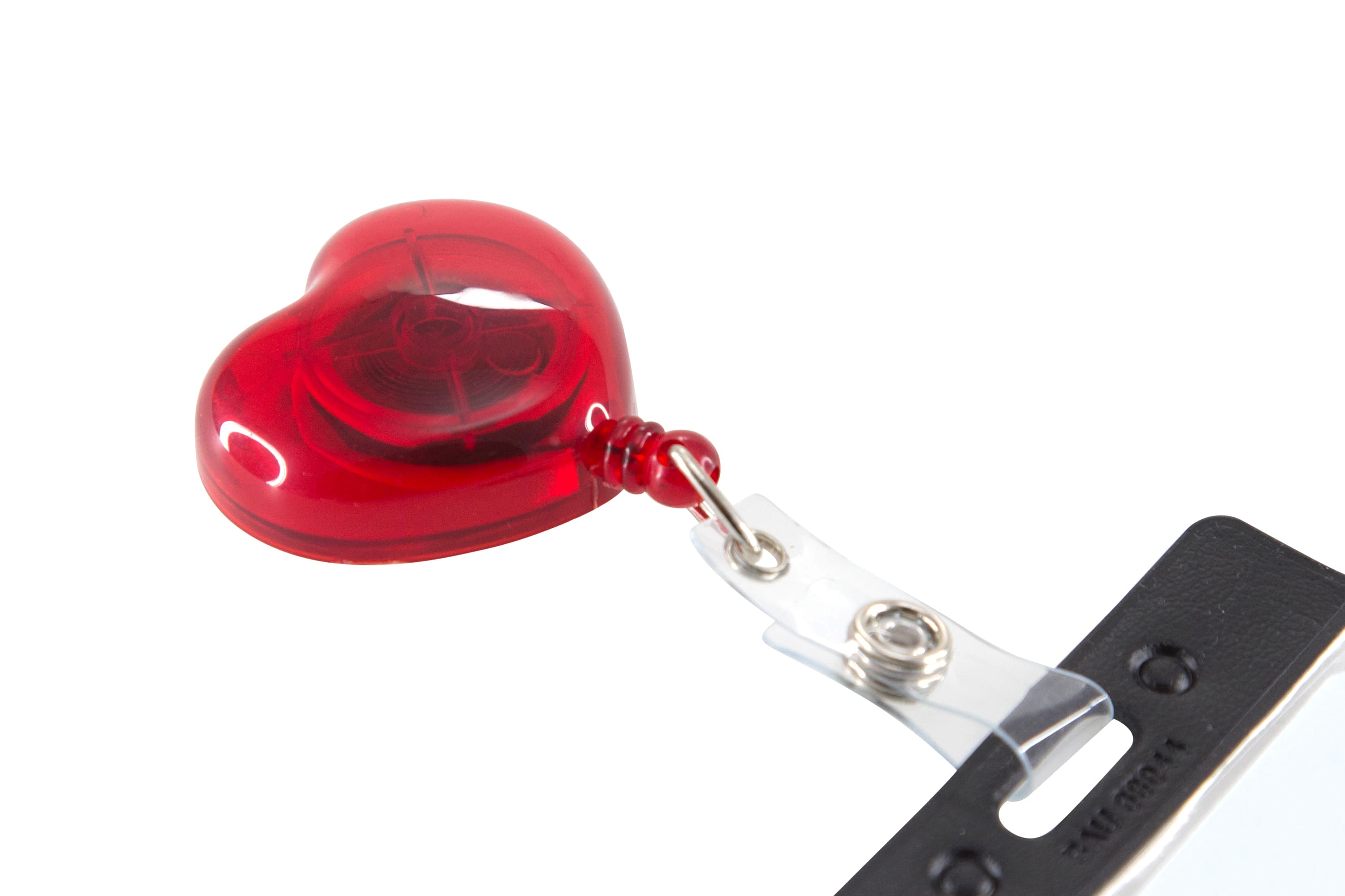 SICURIX Heart Shaped ID Badge Reel Round Belt Clip Strap RED (68818) –  Baumgartens 