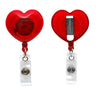 SICURIX Heart Shaped ID Badge Reel Round Belt Clip Strap RED (68818)
