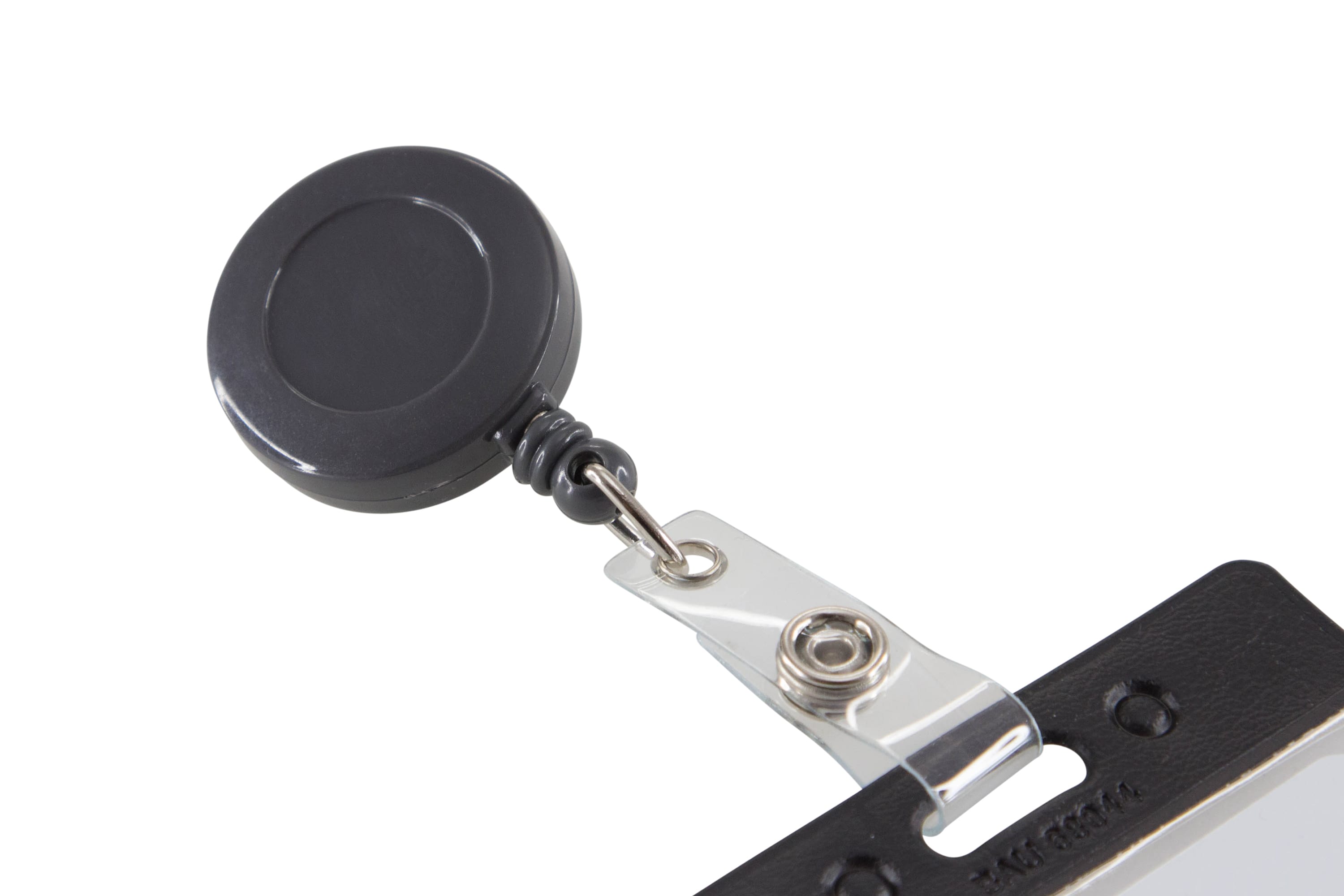 SICURIX Standard ID Badge Reel Round Belt Clip Strap GREY (68820)