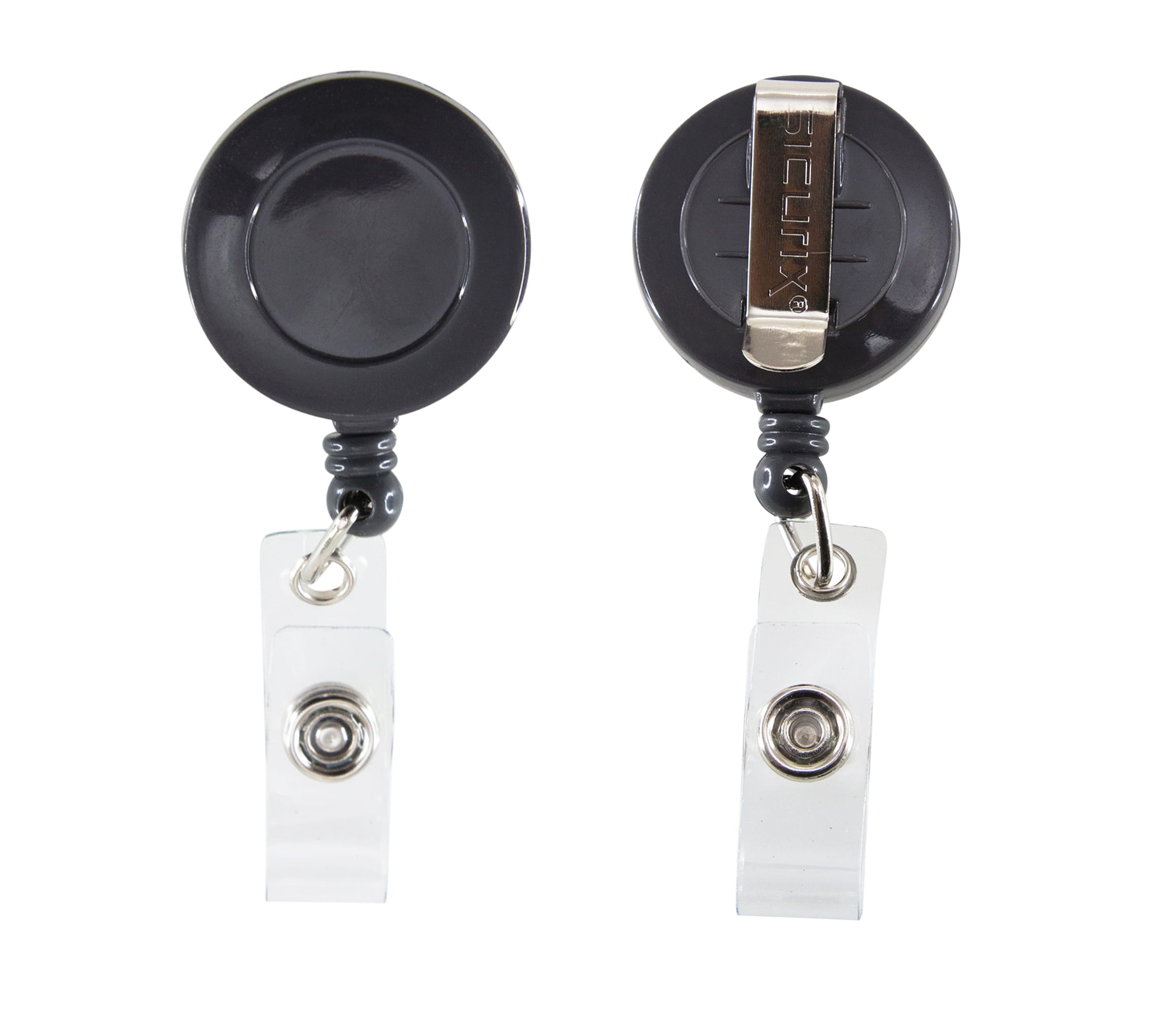 Standard ID Badge Reel Round Belt Clip Strap GREY () 