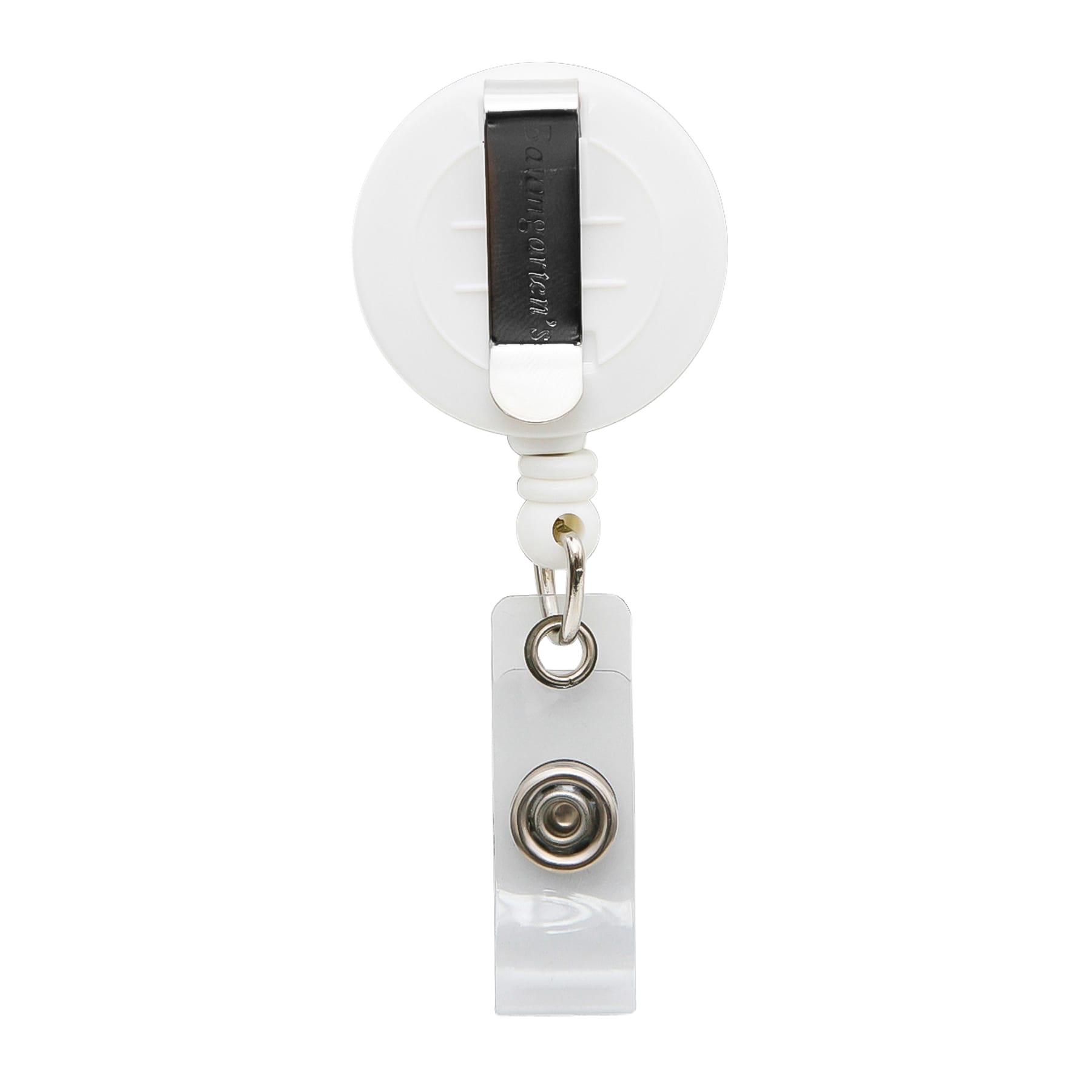 SICURIX Standard ID Badge Reel Round Belt Clip Strap WHITE (68821)
