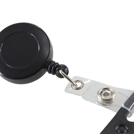 SICURIX Standard ID Badge Reel Round Belt Clip Strap BLACK (68834)