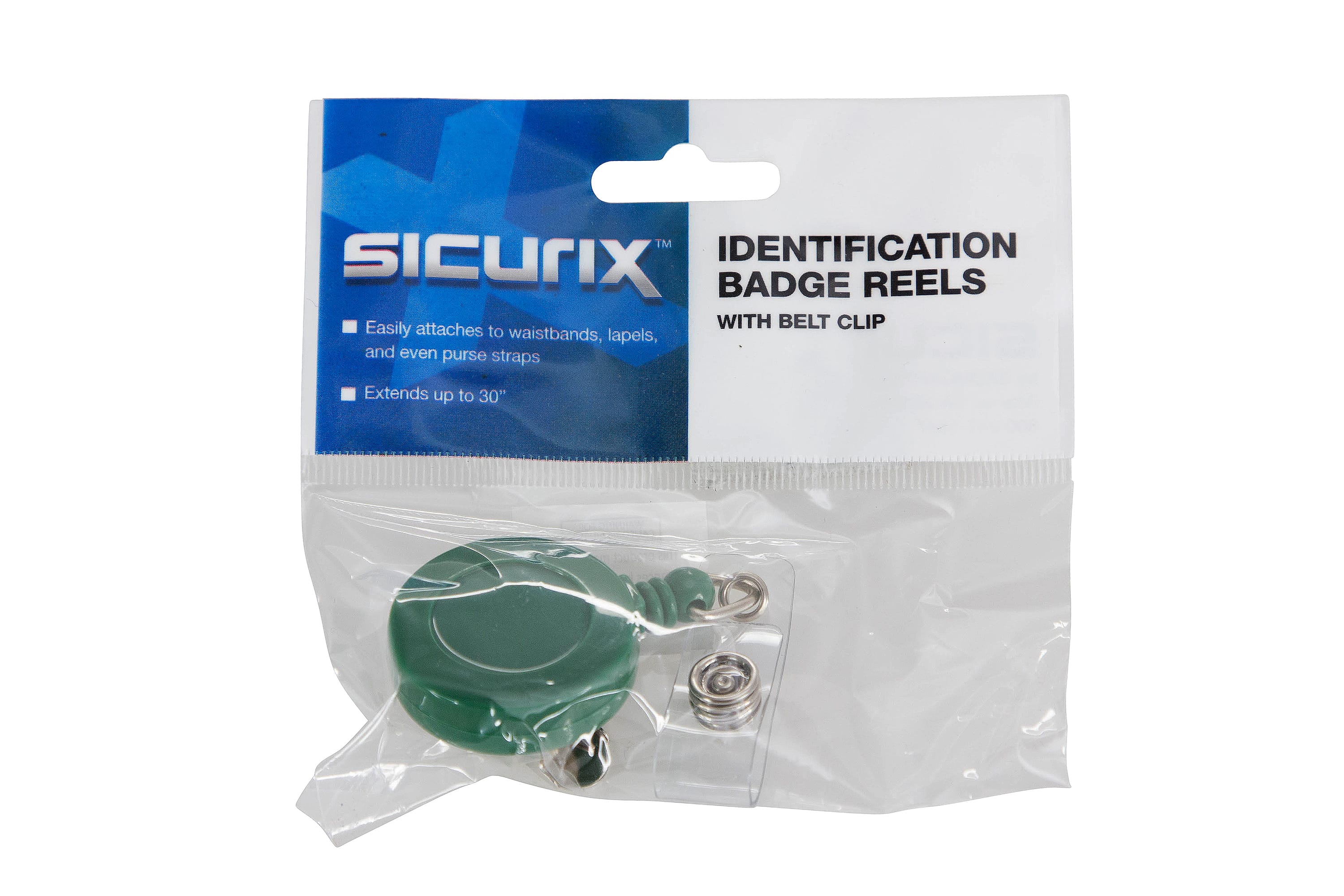 SICURIX Standard ID Badge Reel Round Swivel Spring Clip Strap GREEN (6 –  Baumgartens 