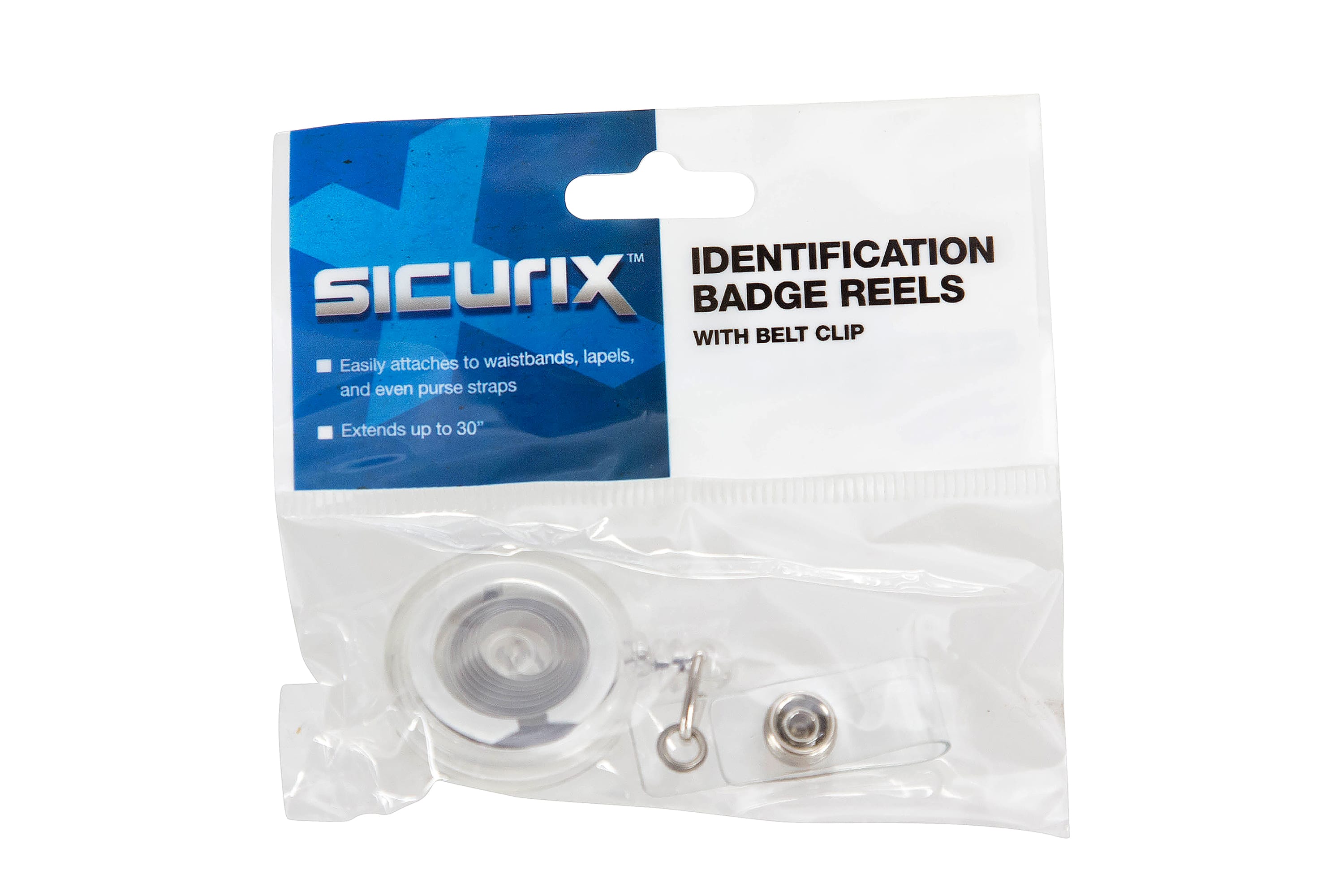SICURIX Standard ID Badge Reel Round Belt Clip Strap CLEAR (68851) –  Baumgartens 