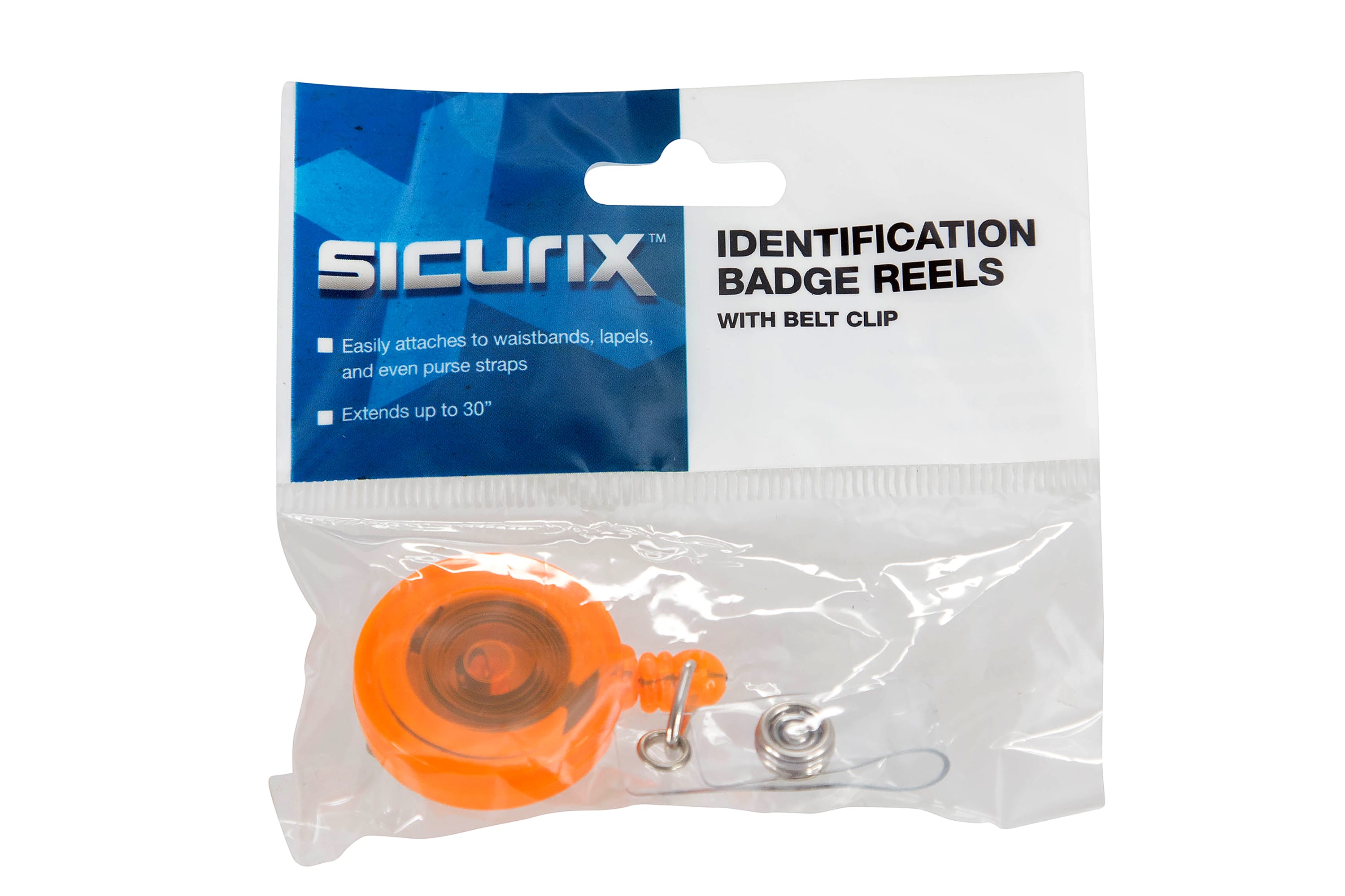 SICURIX Standard ID Badge Reel Round Belt Clip Strap Orange (68855) –  Baumgartens 