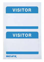 SICURIX Visitor Adhesive Badges 2 Per Sheet 100 Pack WHITE (67630)