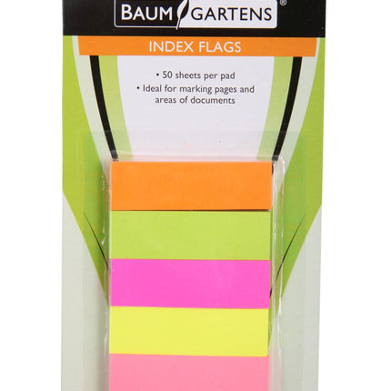 Baumgartens Adhesive Index Flags 50 Pack ASSORTED Colors (77120)