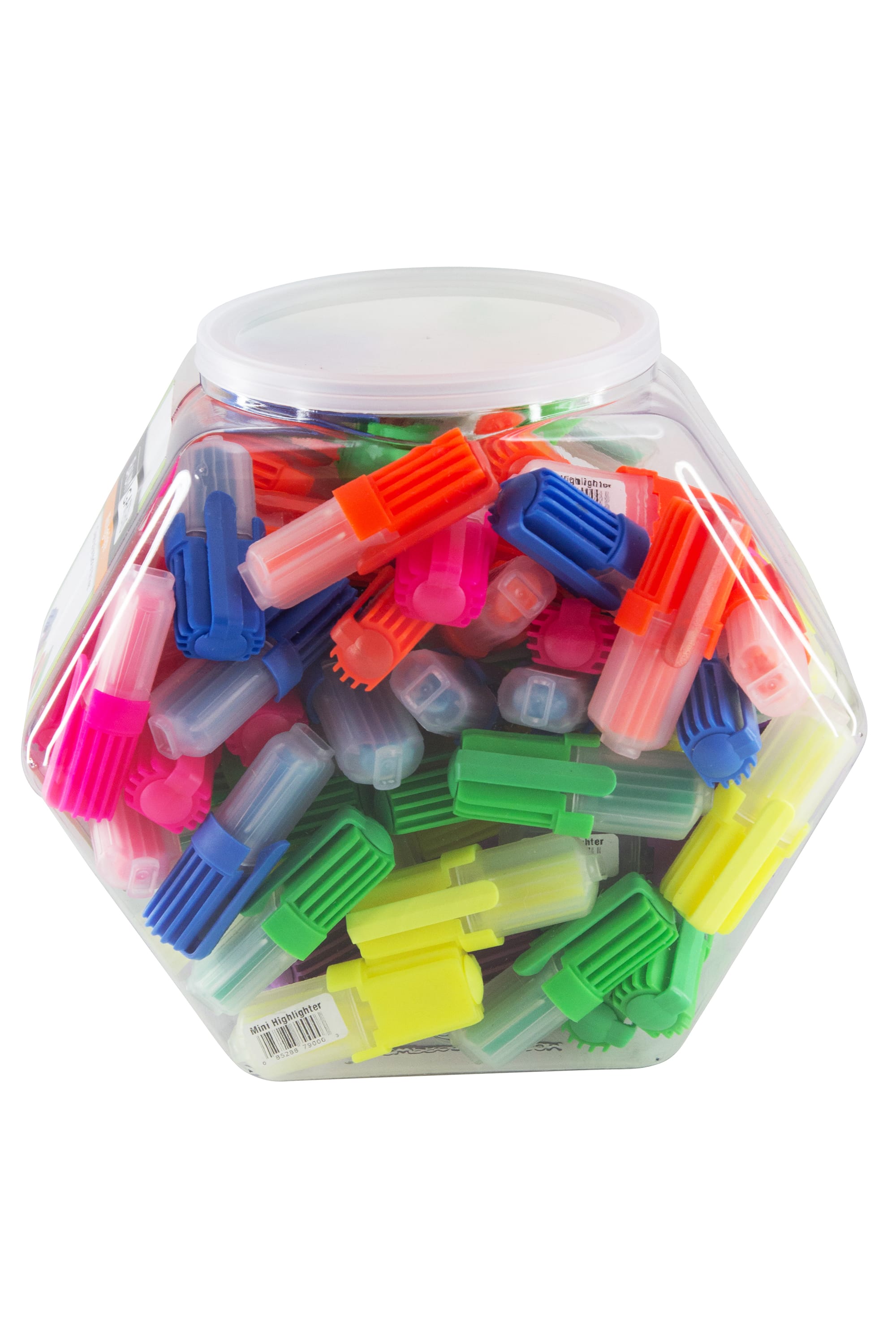 Baumgartens Mini Highlighters Hexagonal Tub Display of 90 Assorted Colors (79009)