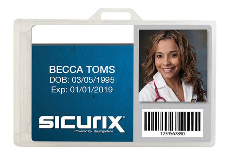 SICURIX Translucent Badge Dispensers Horizontal 25 Pack CLEAR (68110)