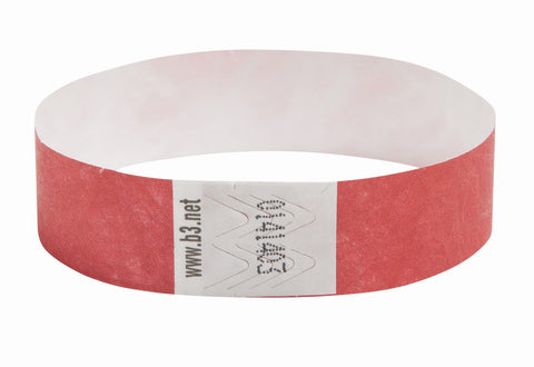 SICURIX Sequentially Numbered Security Wristbands 100 Pack RED (85020)