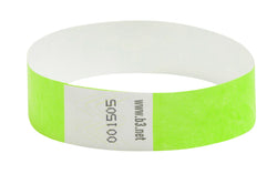 SICURIX Sequentially Numbered Security Wristbands 100 Pack GREEN (85060)