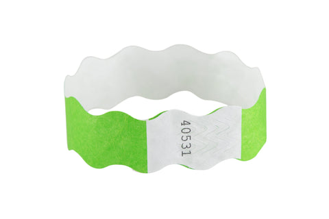 SICURIX Wristbands Wavy GREEN 100/pack (85360)