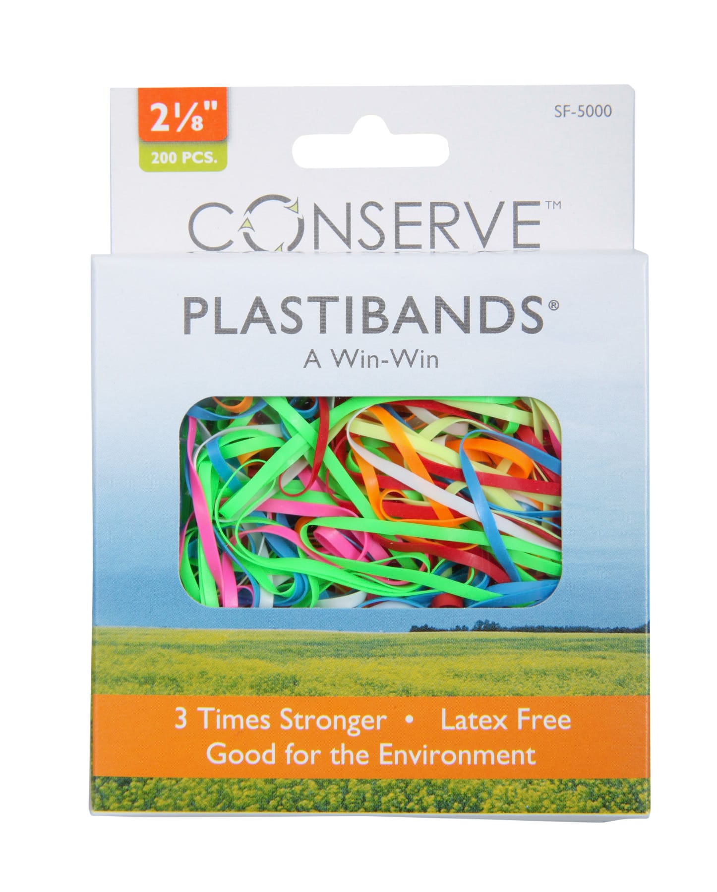 CONSERVE PlastiBands 2 1/8" 200 Pack ASSORTED Colors (SF-5000)