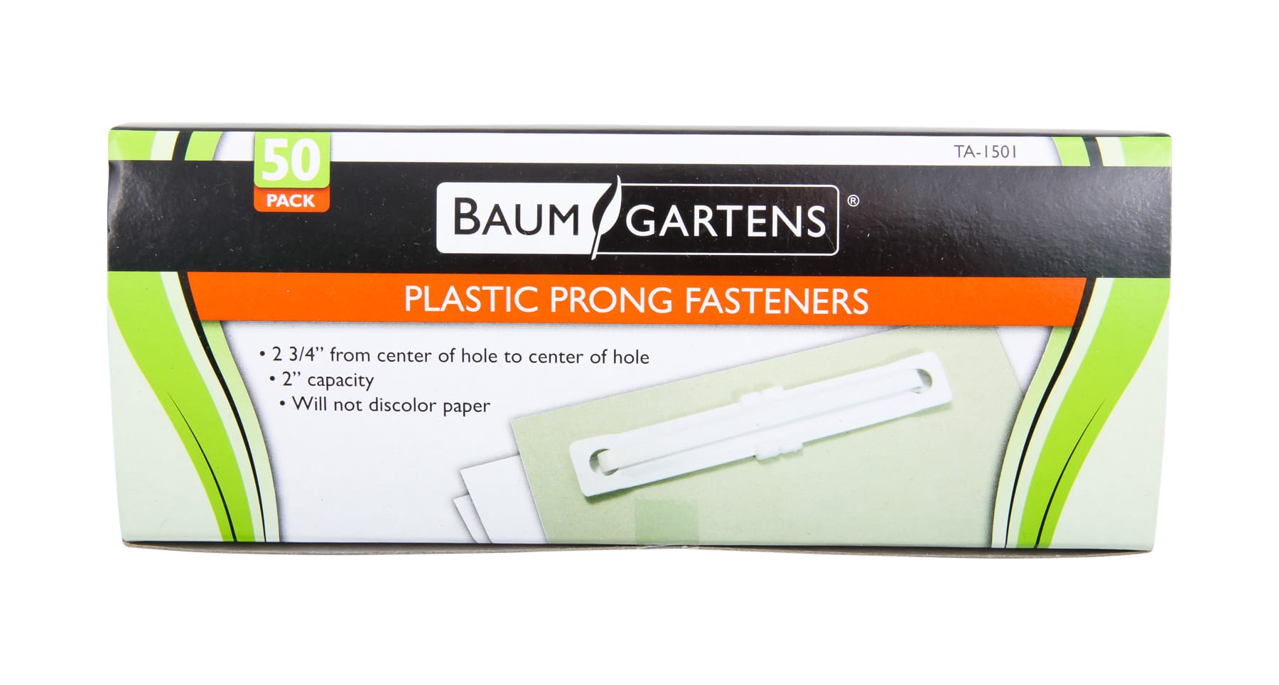 Baumgartens Prong Paper Fasteners 50 Pack WHITE (TA-1501